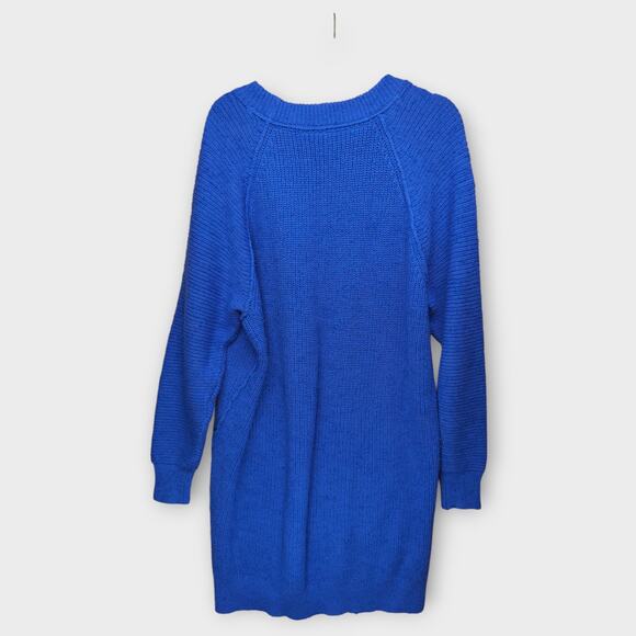 Free People Women's Blue Oversized Knit Sweater - Large - Picture 4 of 5